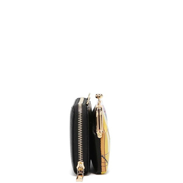 Nicole Lee Signature Kiss Lock Crossbody Wallet