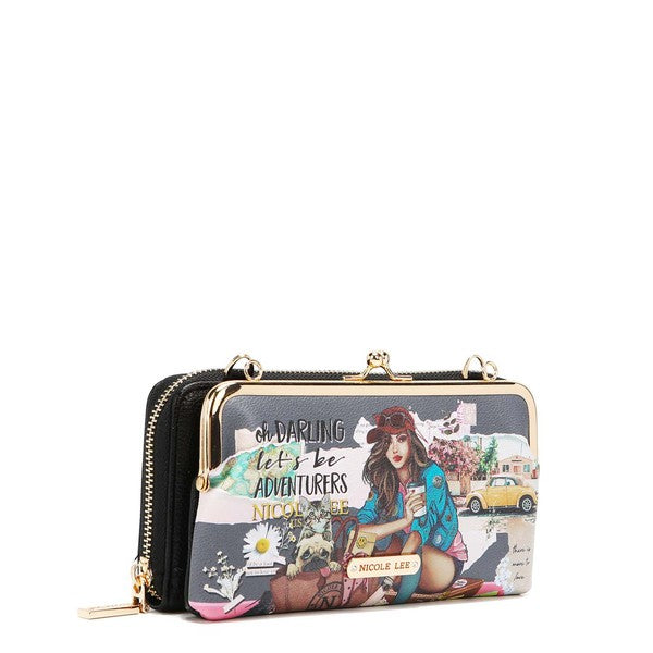 Nicole Lee Signature Kiss Lock Crossbody Wallet