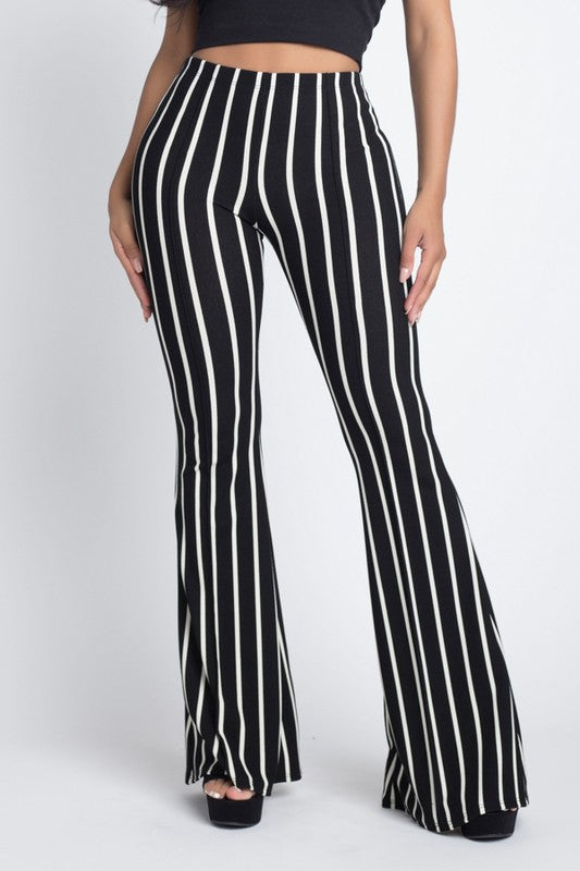 Women's Stripe Flare Pants