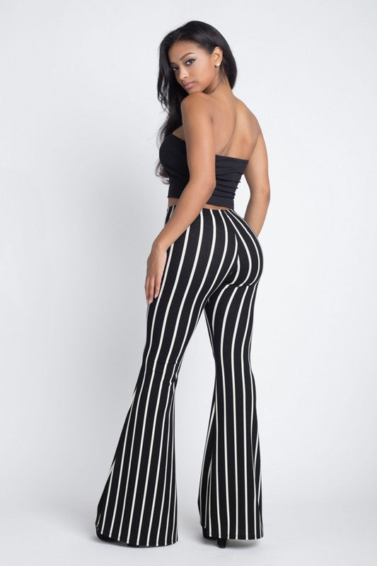 Women's Stripe Flare Pants