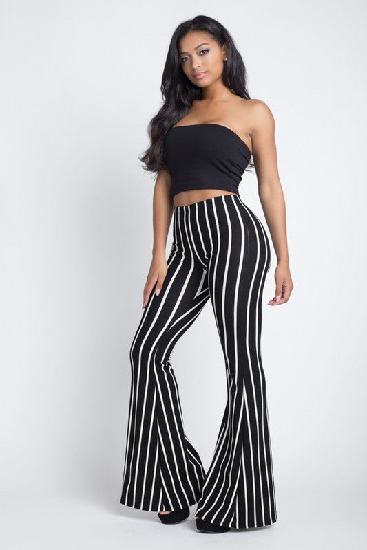 Women's Stripe Flare Pants