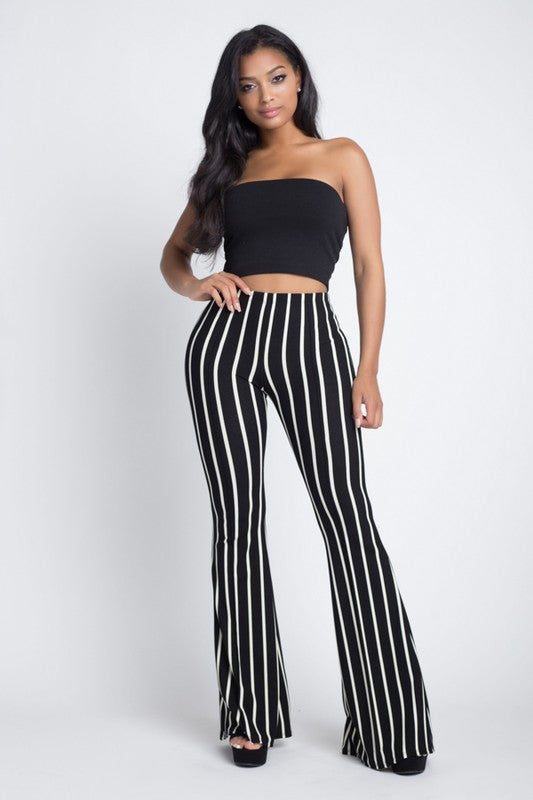 Women's Stripe Flare Pants