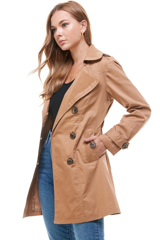 Women's New Khaki Belted Trench Coat