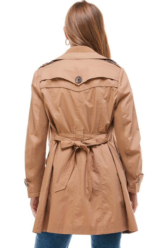 Women's New Khaki Belted Trench Coat