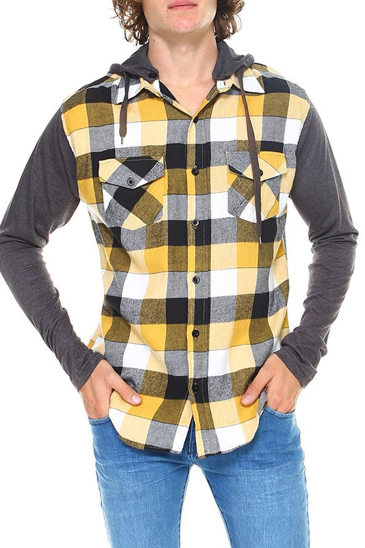 Men's Flannel Shirt Hoodie