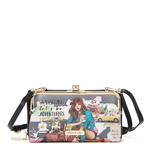 Nicole Lee Signature Kiss Lock Crossbody Wallet