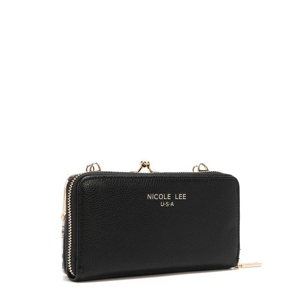 Nicole Lee Signature Kiss Lock Crossbody Wallet