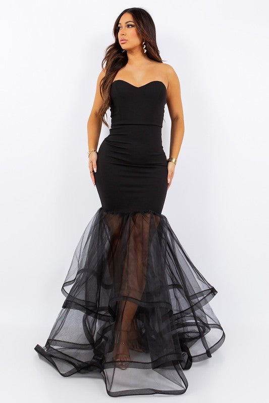Women's Solid Sleeveless Bodycon Mermaid Dress