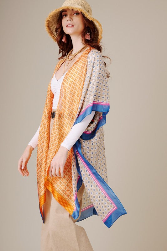 Mosaic Pattern Kimono Top