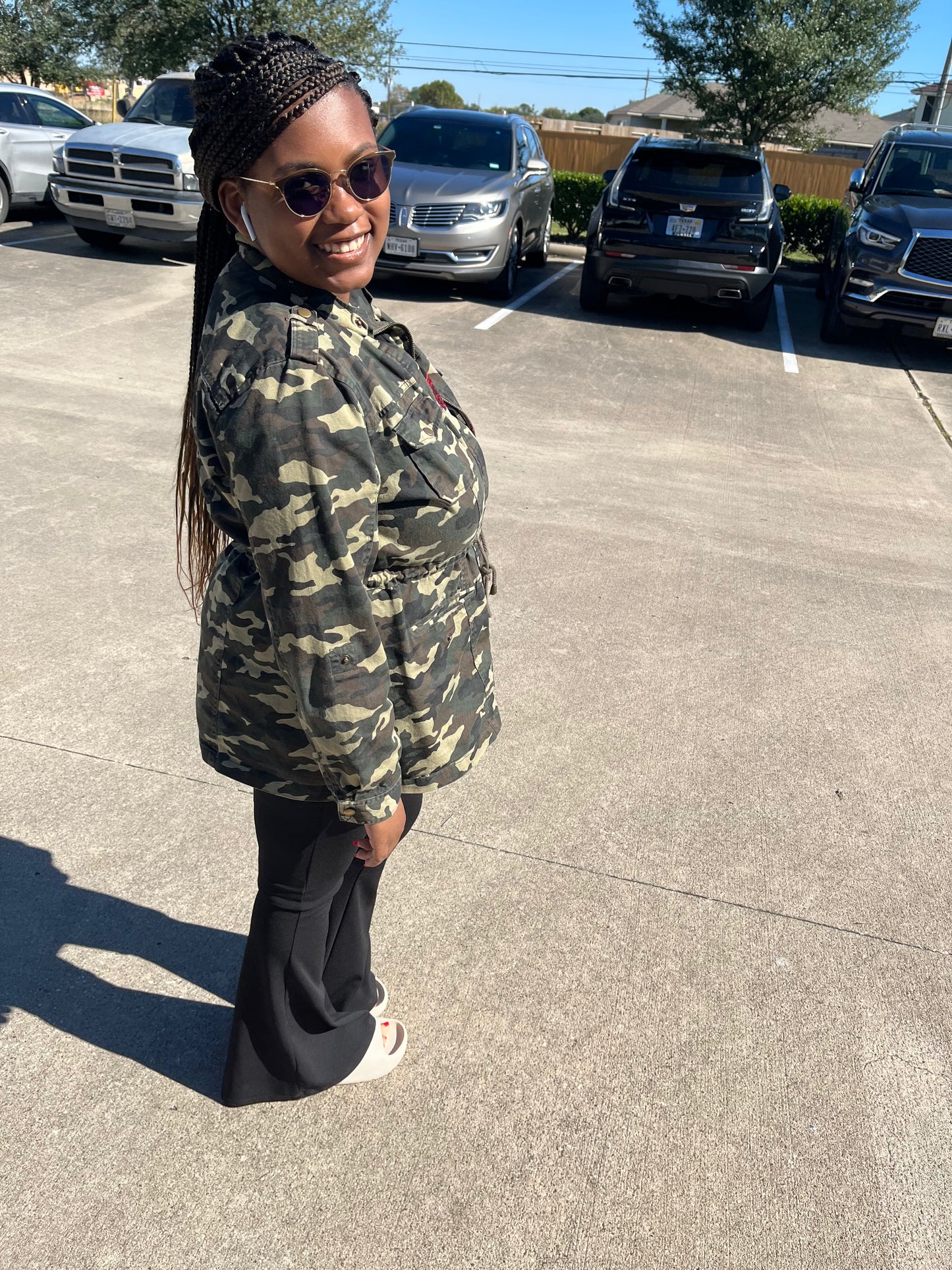 Plus Size Camouflage Anorak Hooded Jacket