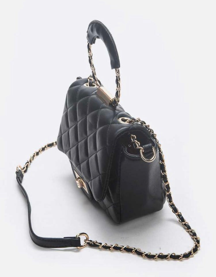 Top Handle Quilted Iconic Shoulder Bag