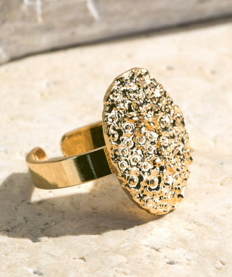 Metal Nugget Textured Ring