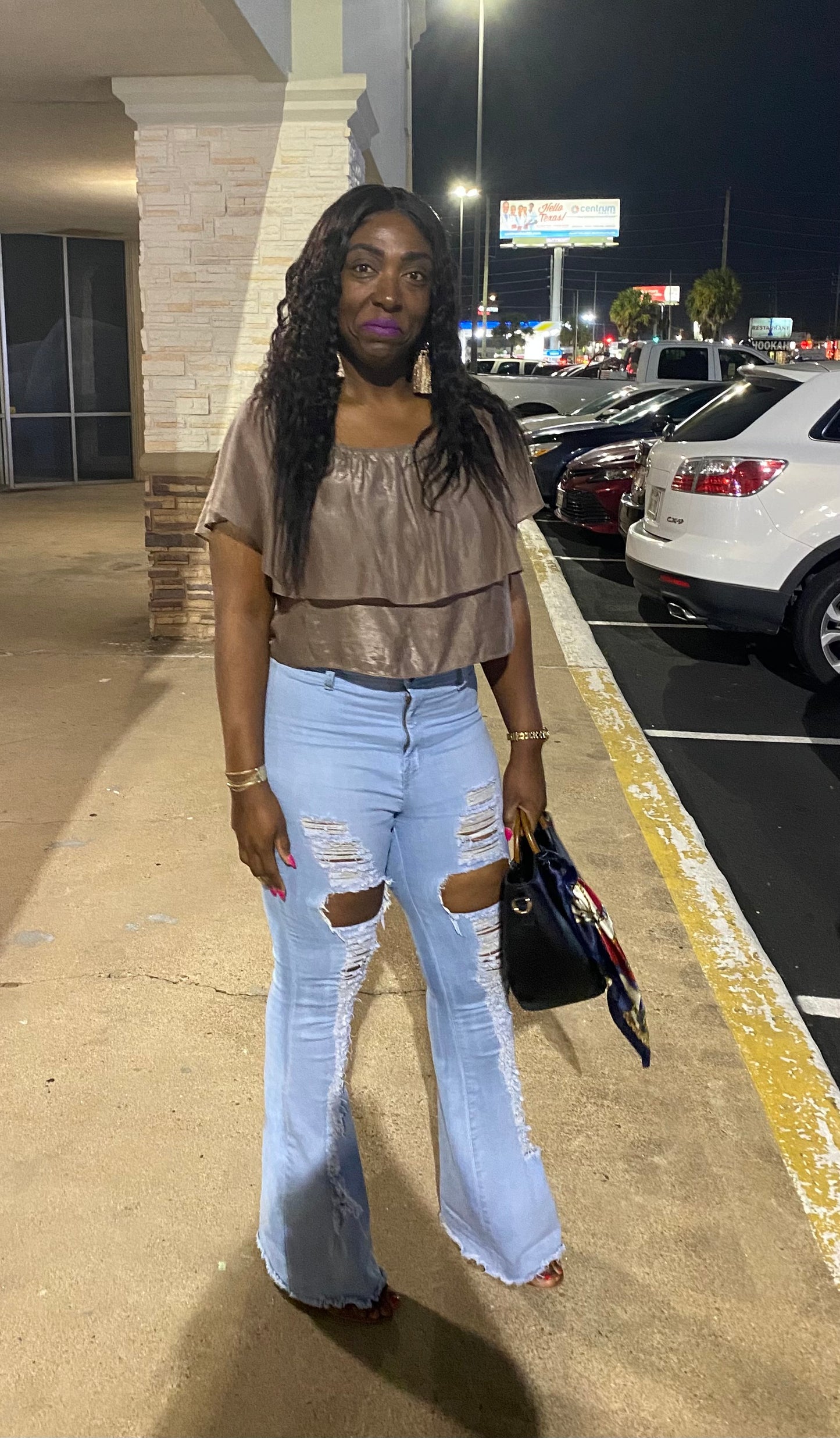 Ripped Flare High Waist Jeans