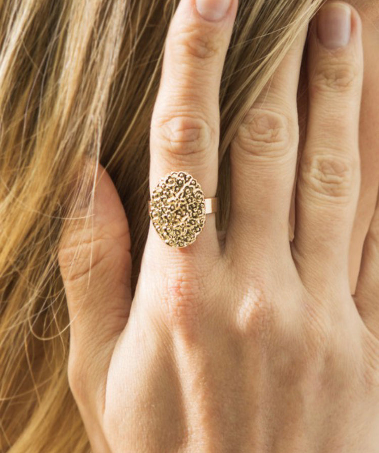 Metal Nugget Textured Ring