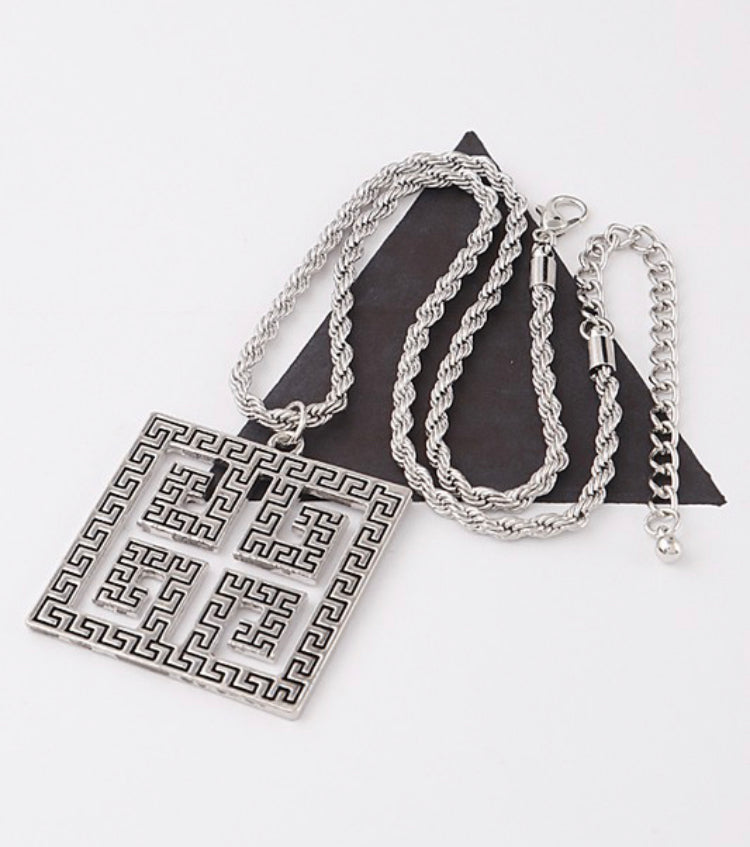 Greek Key Twisted Chain Necklace