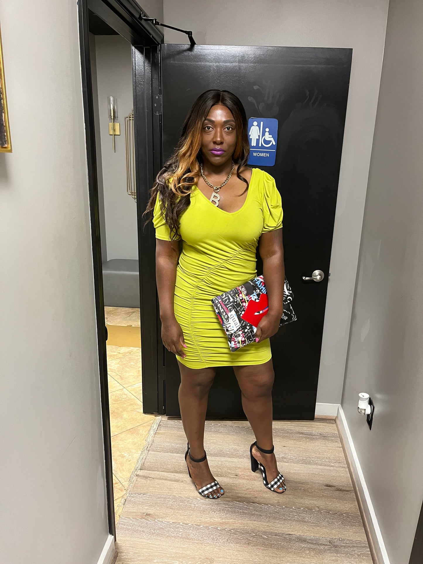 Pleated Shoulder Plus Size Bodycon Dress