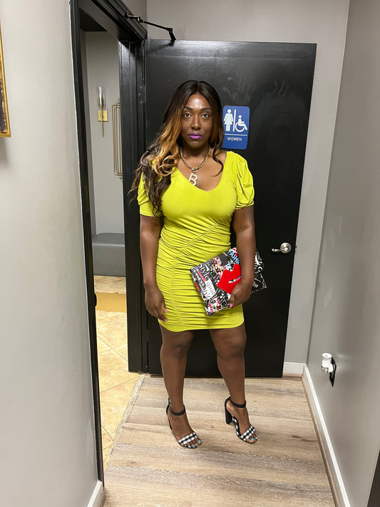 Pleated Shoulder Plus Size Bodycon Dress