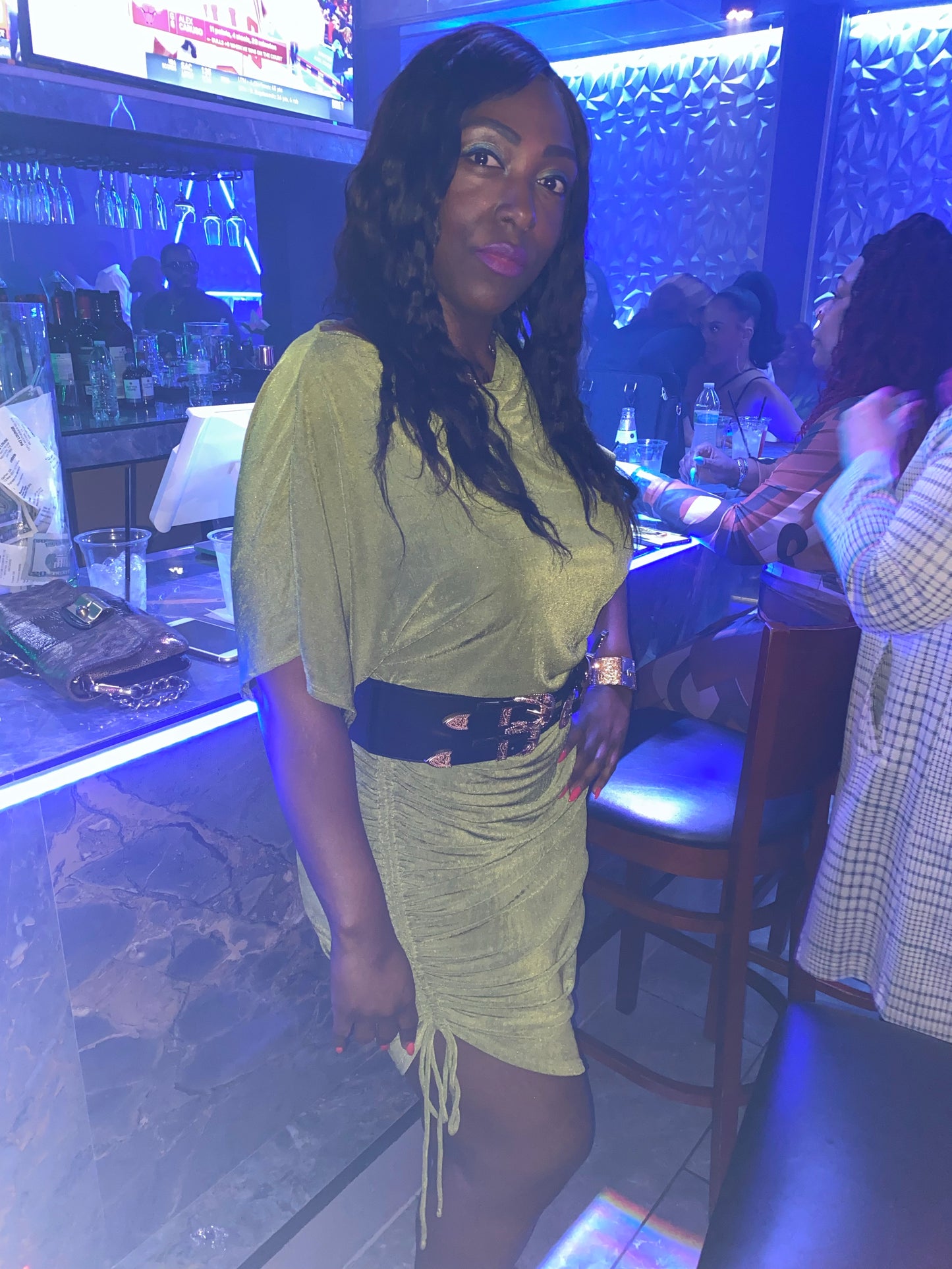 Night Out One-off Shoulder Plus Size Side Ruched Dress