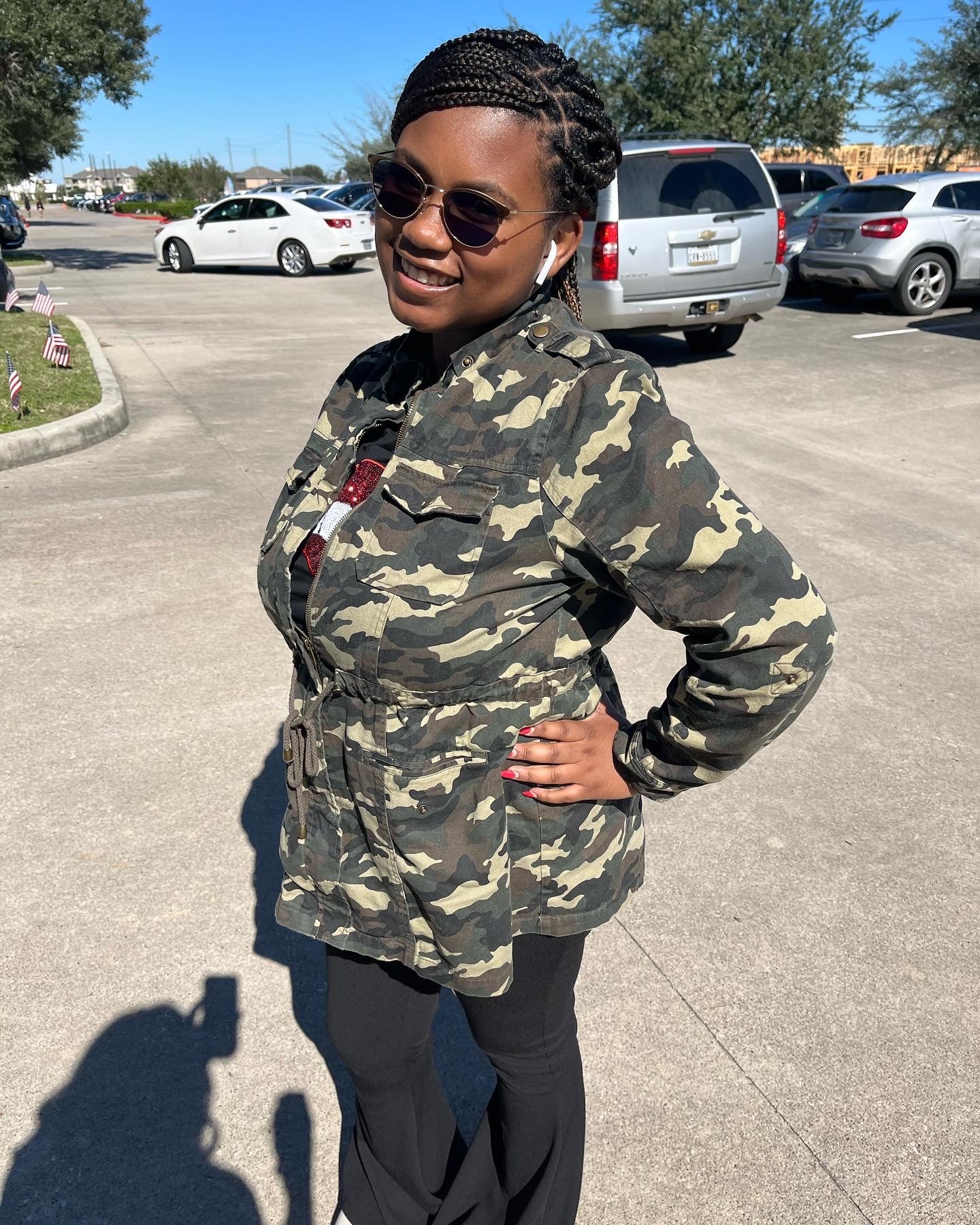 Plus Size Camouflage Anorak Hooded Jacket