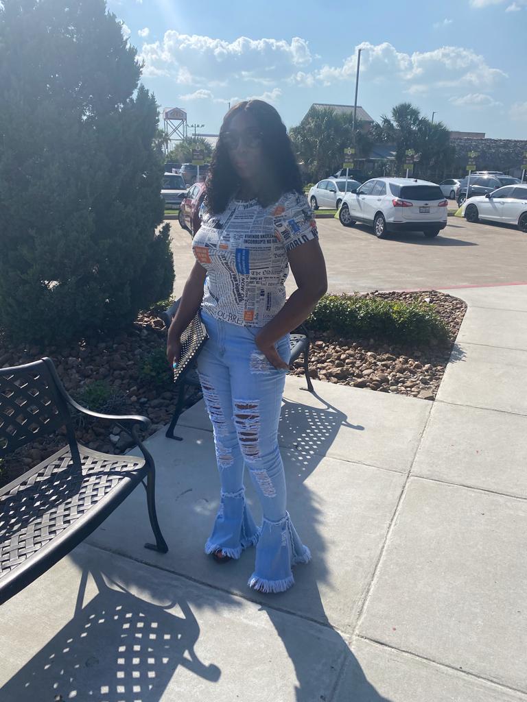 ripped jeans fitted flare pants