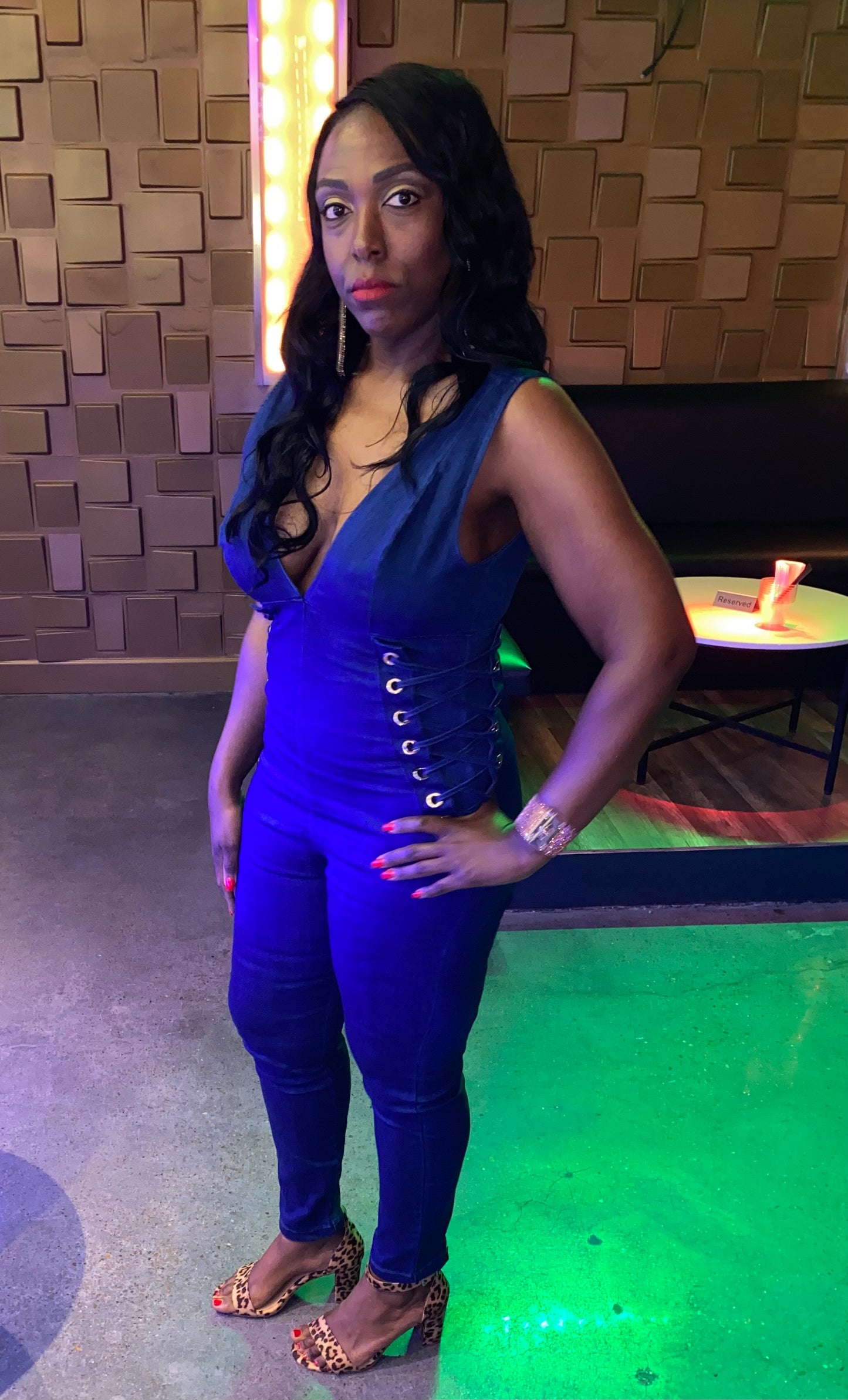 Women's Sleeveless Denim Jumpsuit