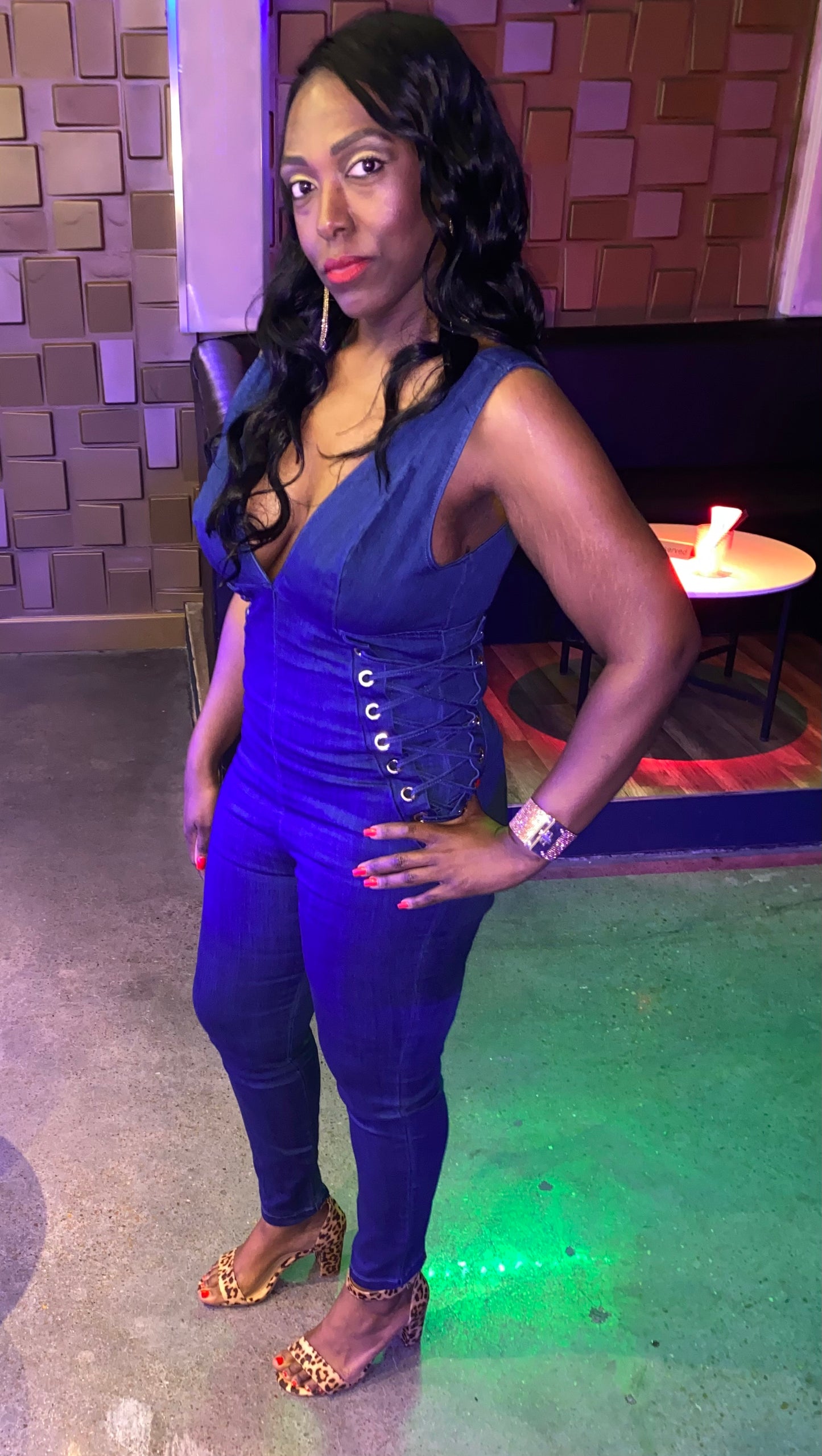 Women's Sleeveless Denim Jumpsuit
