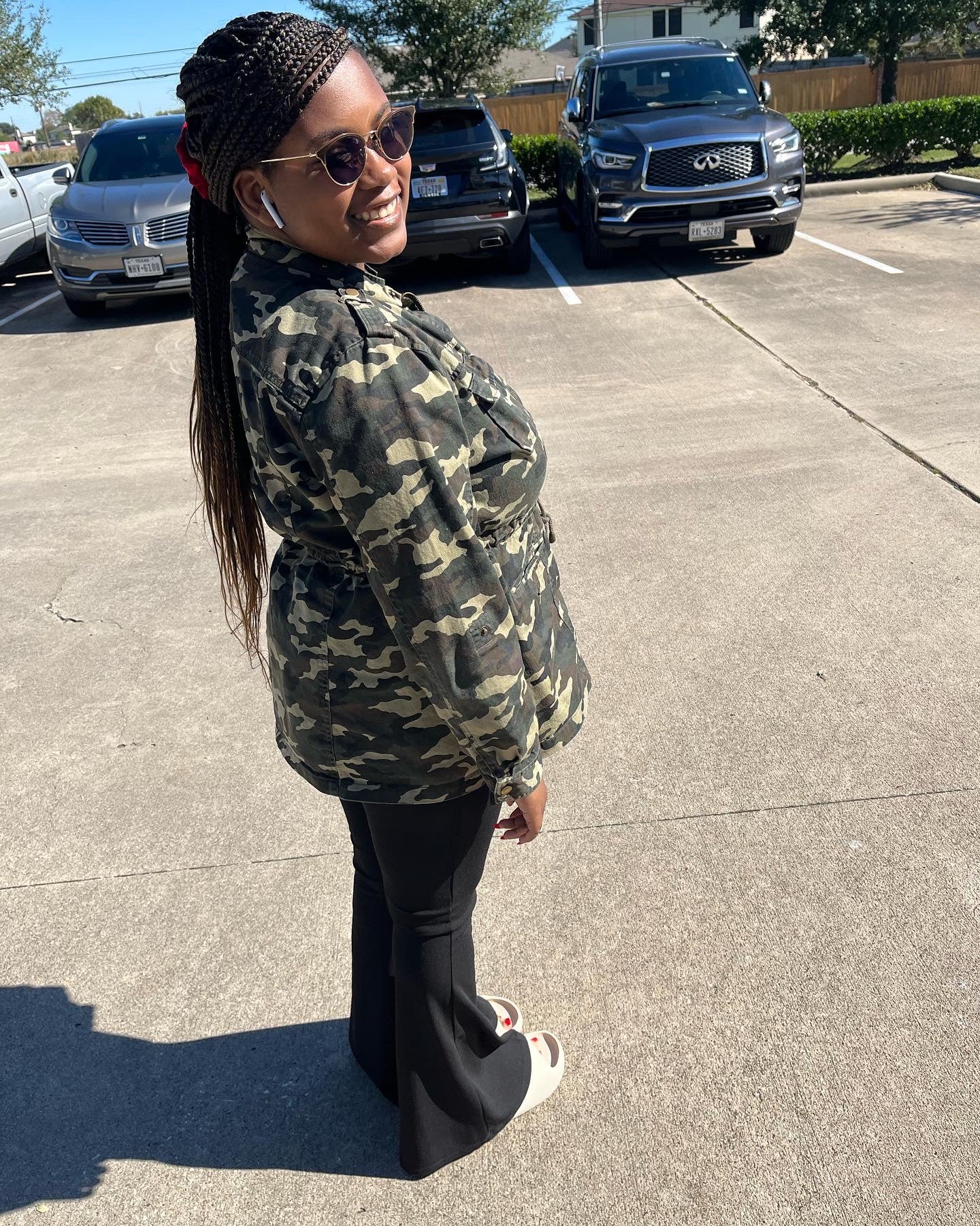 Plus Size Camouflage Anorak Hooded Jacket