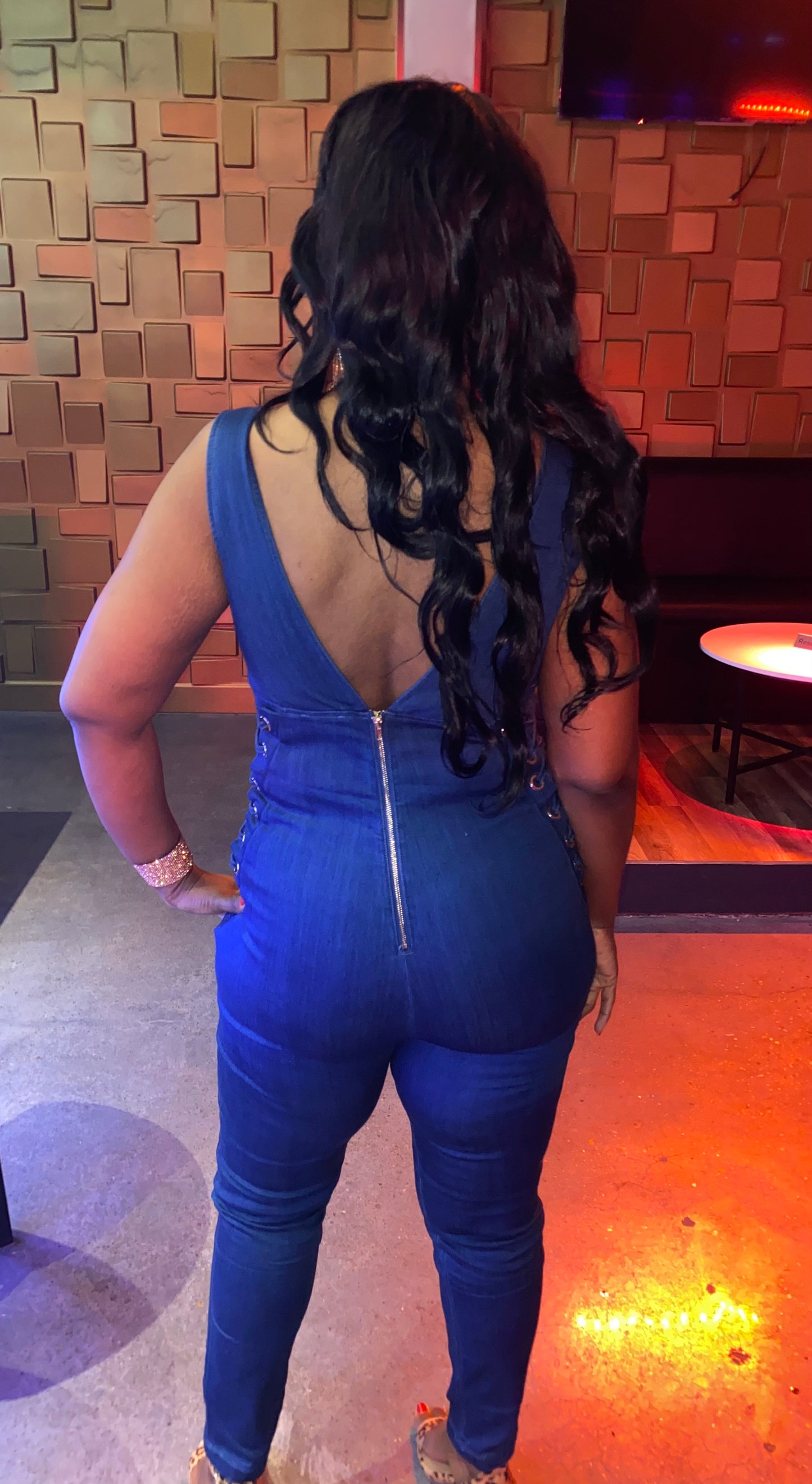 Women's Sleeveless Denim Jumpsuit