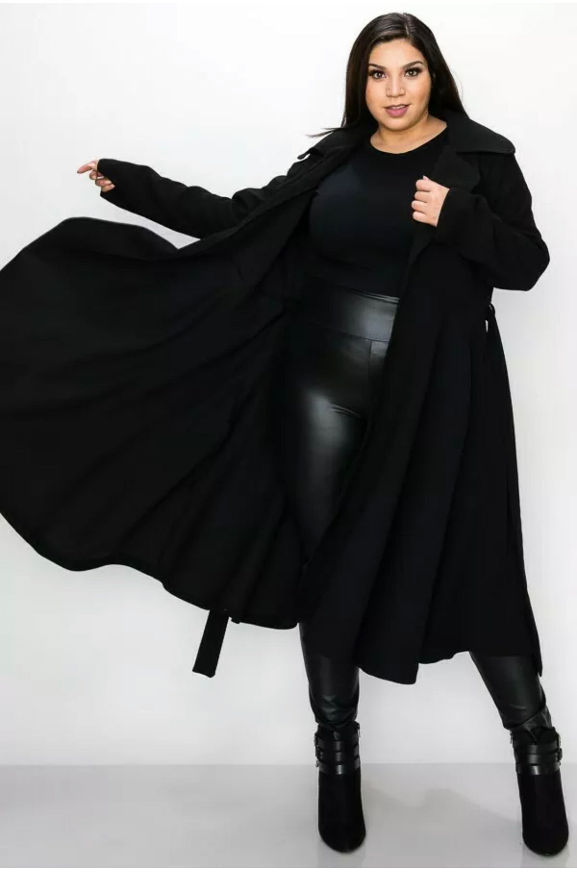 Plus Size Burgundy Winter Coat Jacket