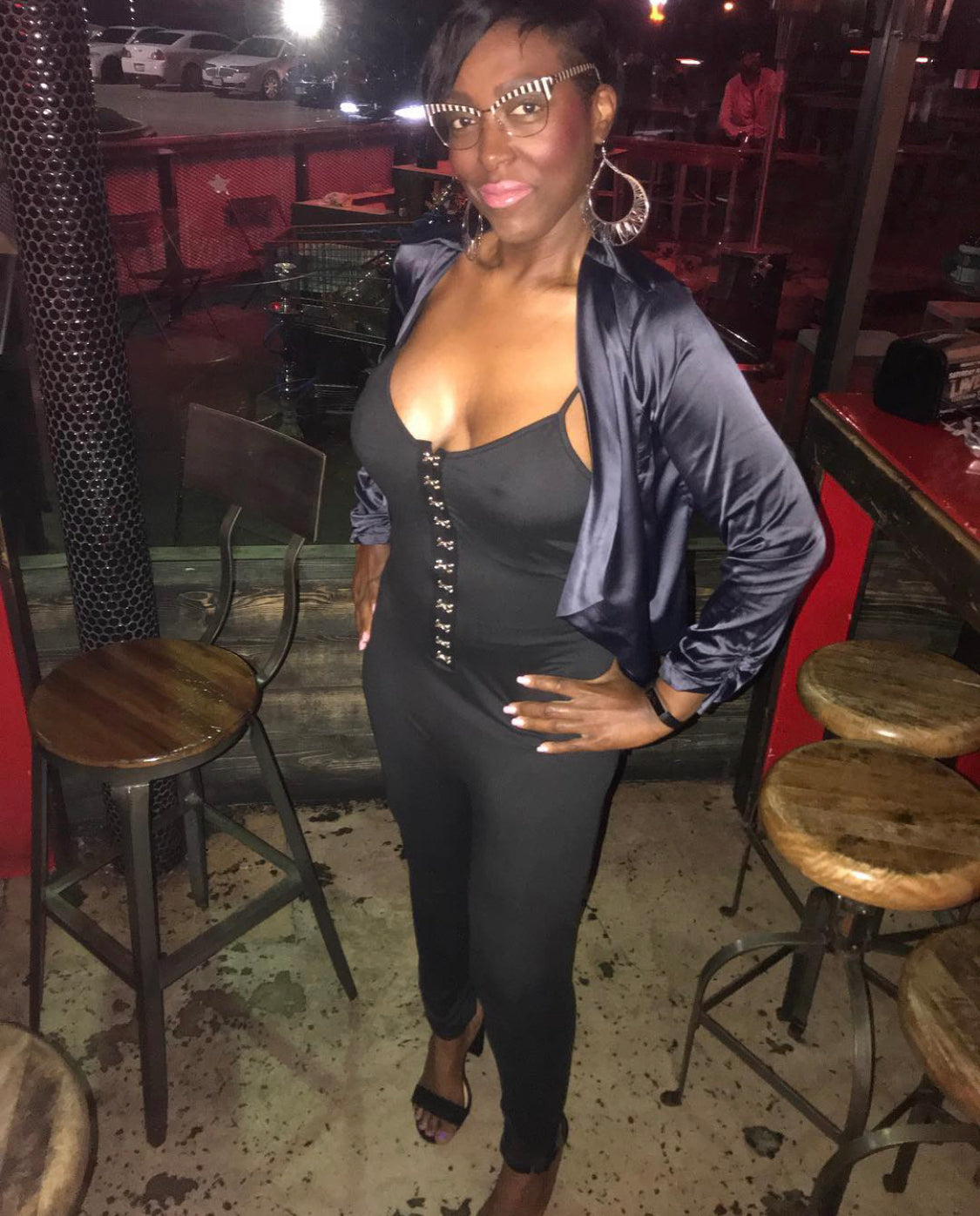 Plus Size Black Spaghetti Strap Bodycon Jumpsuit