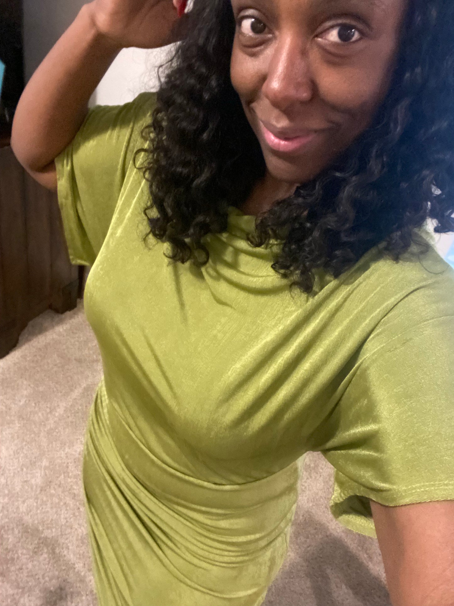 Night Out One-off Shoulder Plus Size Side Ruched Dress
