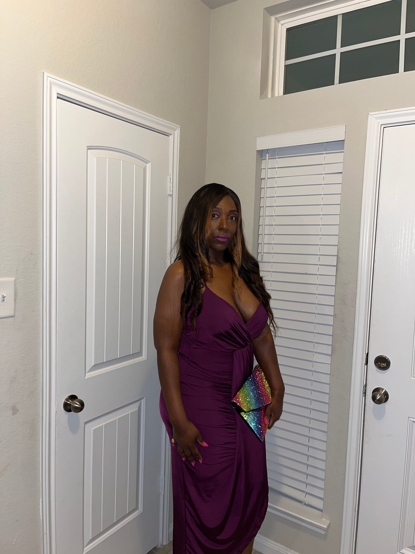 Plus Size Bodycon Drape Front Maxi Dress