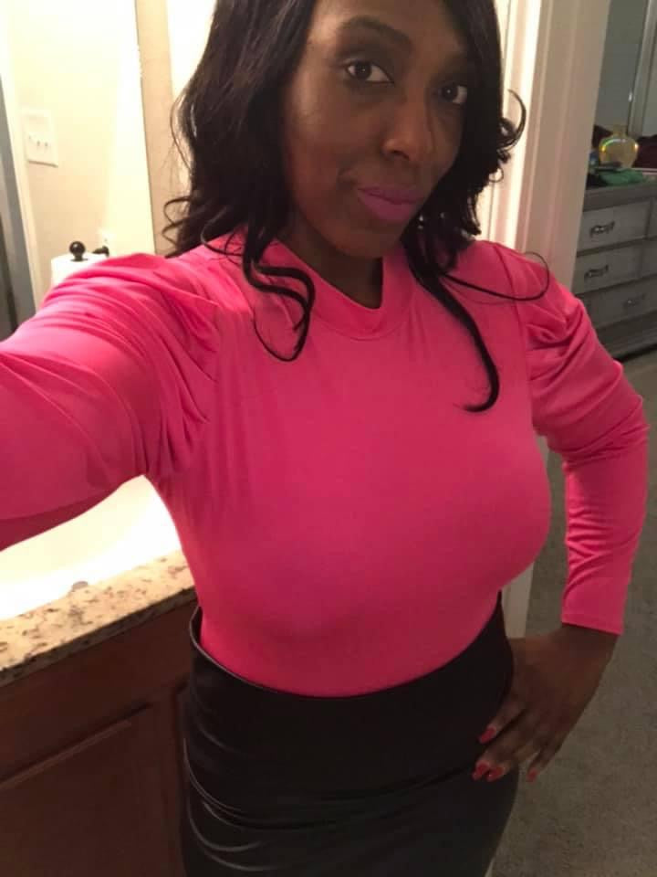 Women's New Long Puff Sleeve Mock Neck Fuchsia Bodysuit