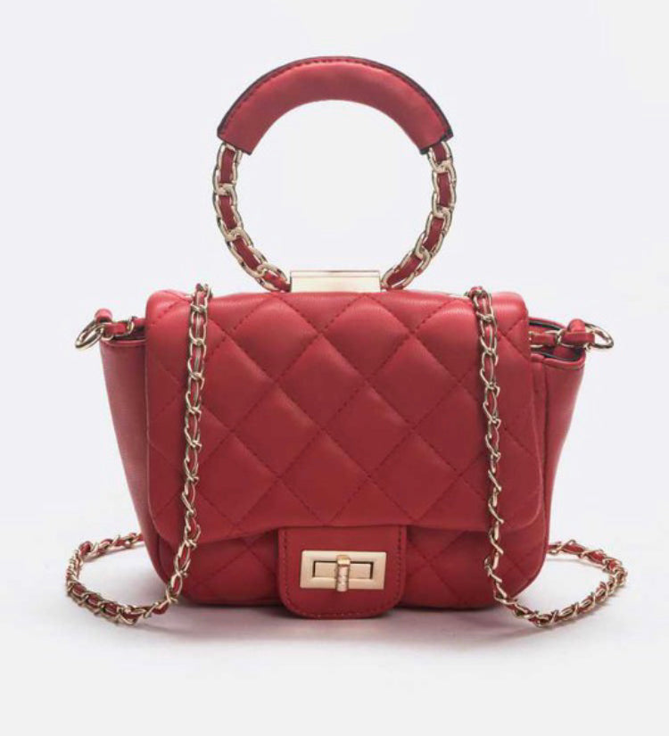 Top Handle Quilted Iconic Shoulder Bag