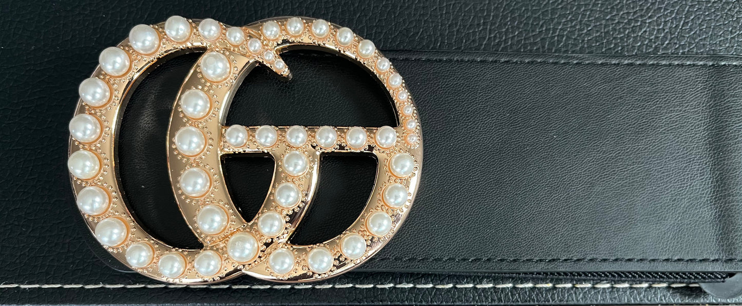 Pearl CG Buckle Plus Size Stretch Belt
