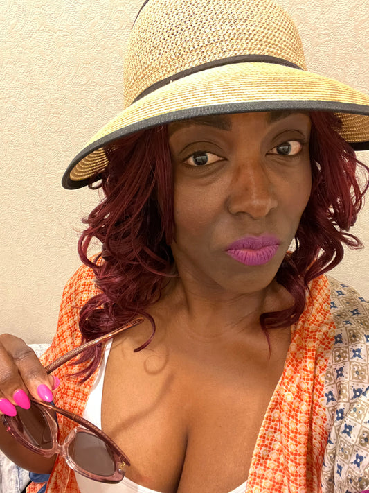Ribbon Tie Straw Visor Hat