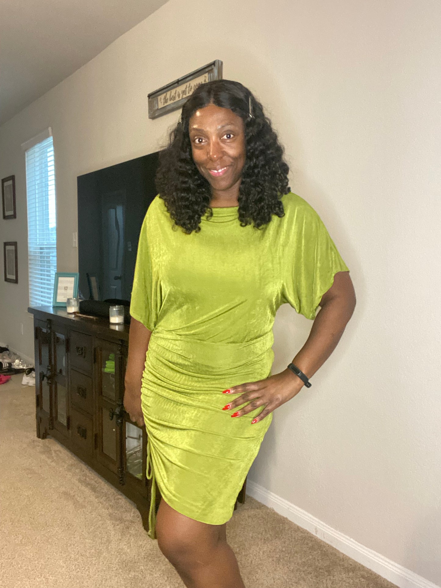 Night Out One-off Shoulder Plus Size Side Ruched Dress