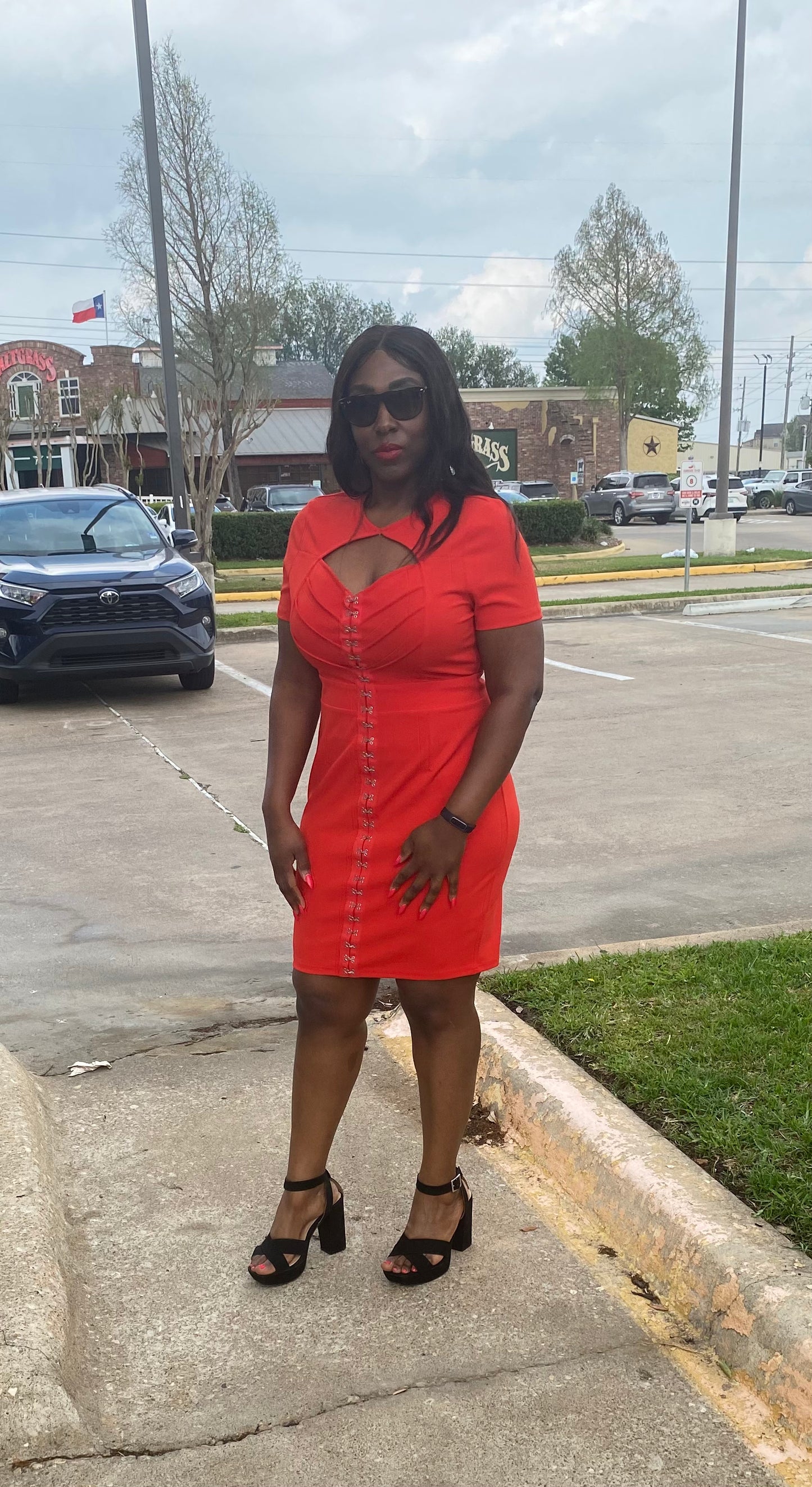 Women's Plus Size Sweetheart Cut-out Hook Eye Dress