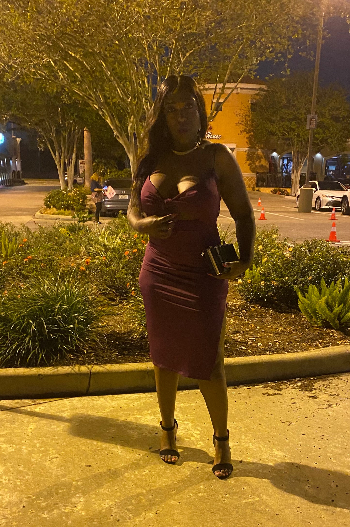 Women's Plus Size Cut Out Tie Front Midi Dress