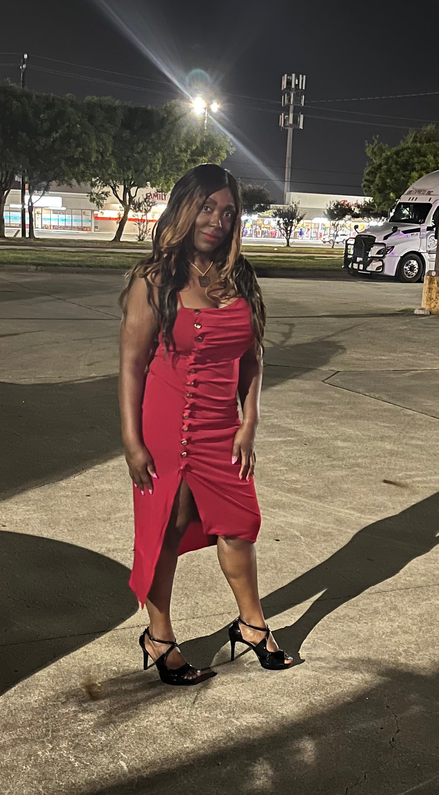 Plus Size Sleeveless Side Button Bodycon Dress