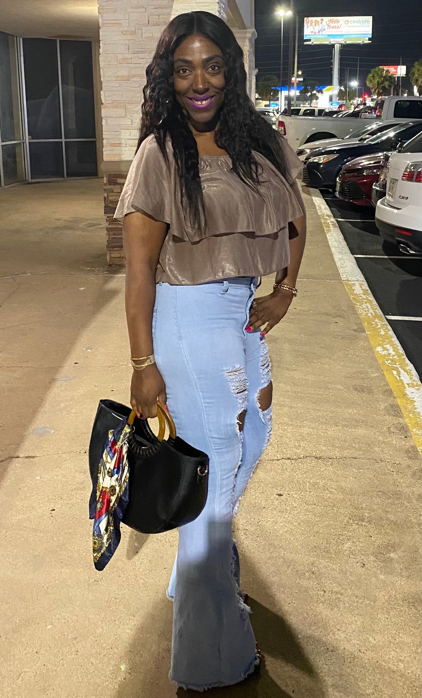 Ripped Flare High Waist Jeans