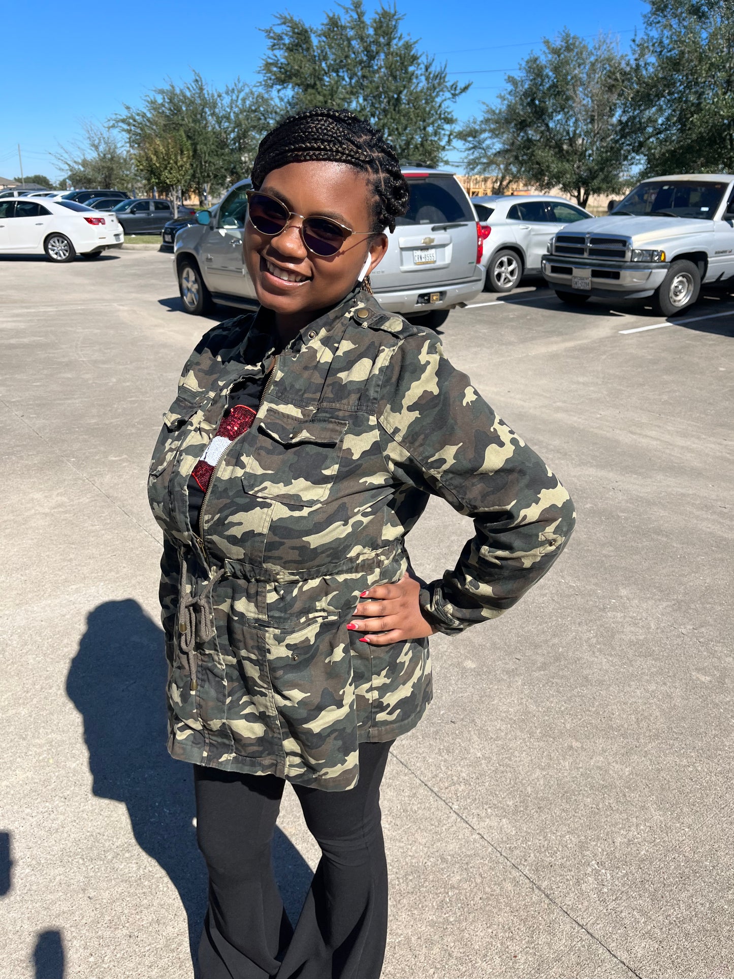 Plus Size Camouflage Anorak Hooded Jacket