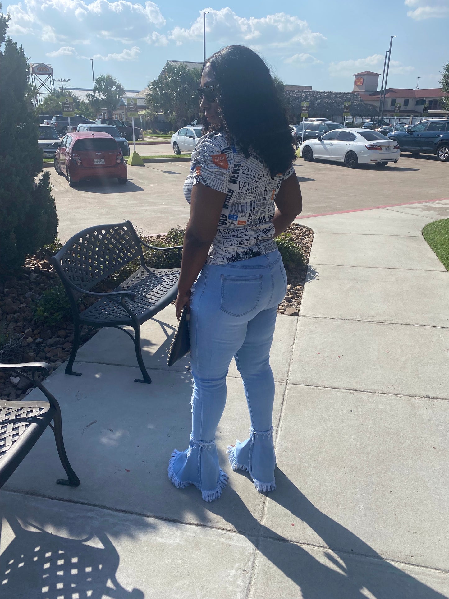 Flare Ripped Denim Jeans