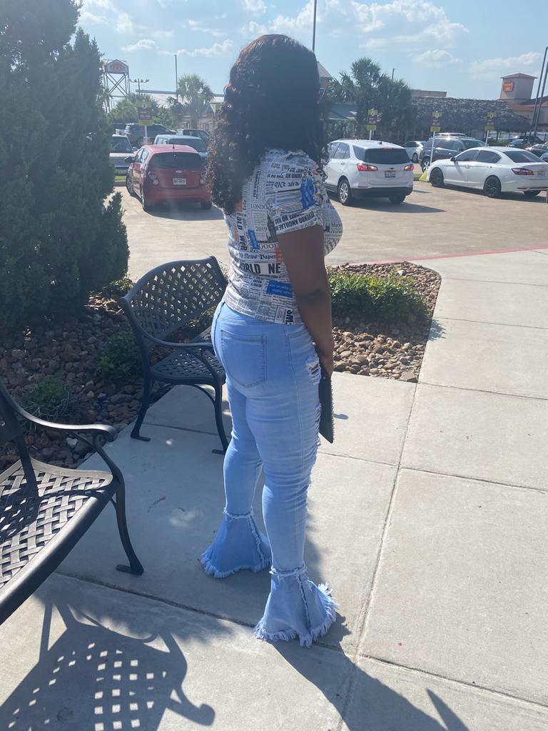 Flare Ripped Denim Jeans