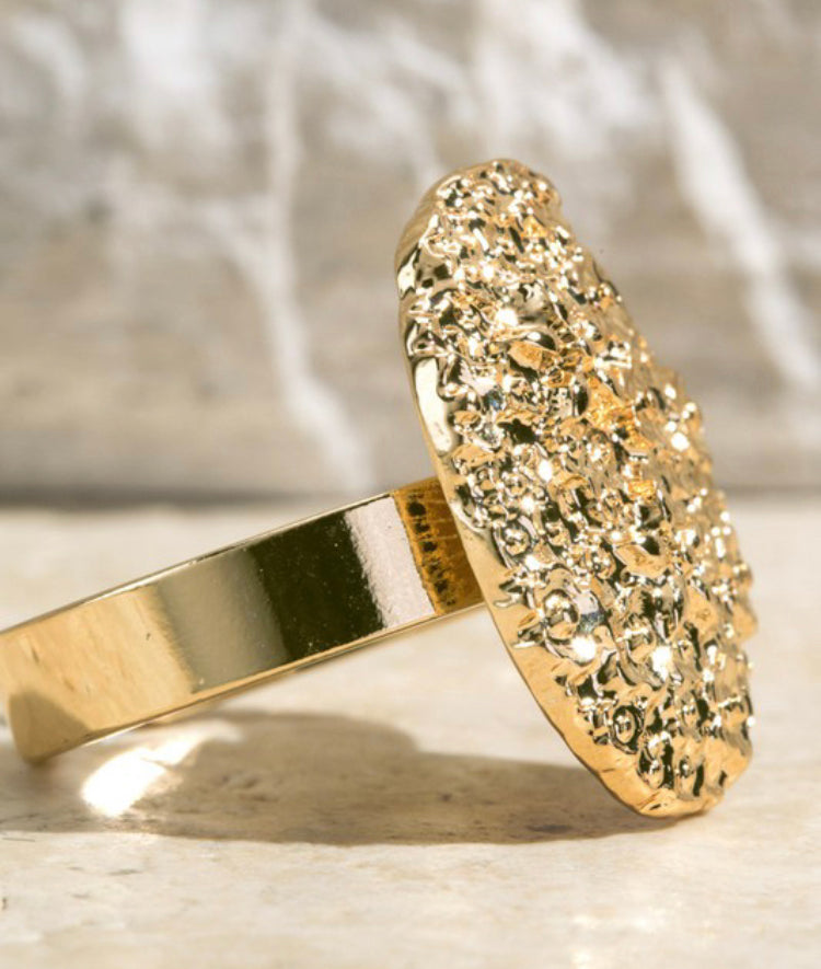 Metal Nugget Textured Ring