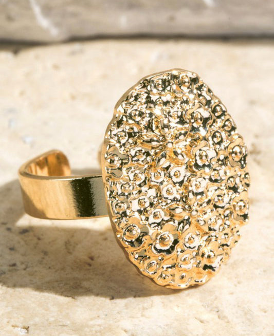 Metal Nugget Textured Ring