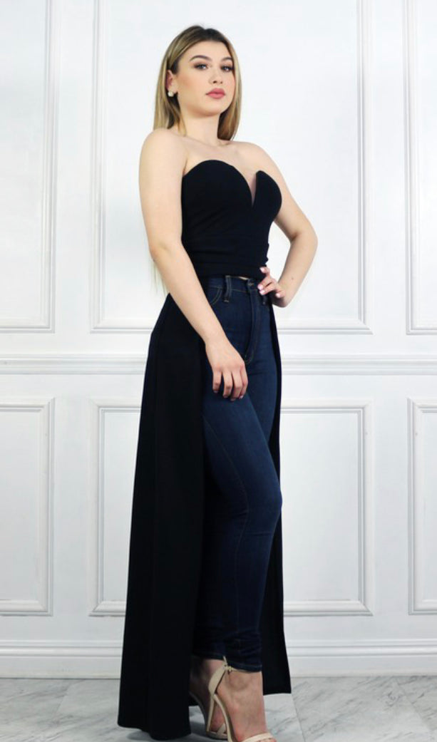 Heart Shape Neckline Open Flow Style Dress Top