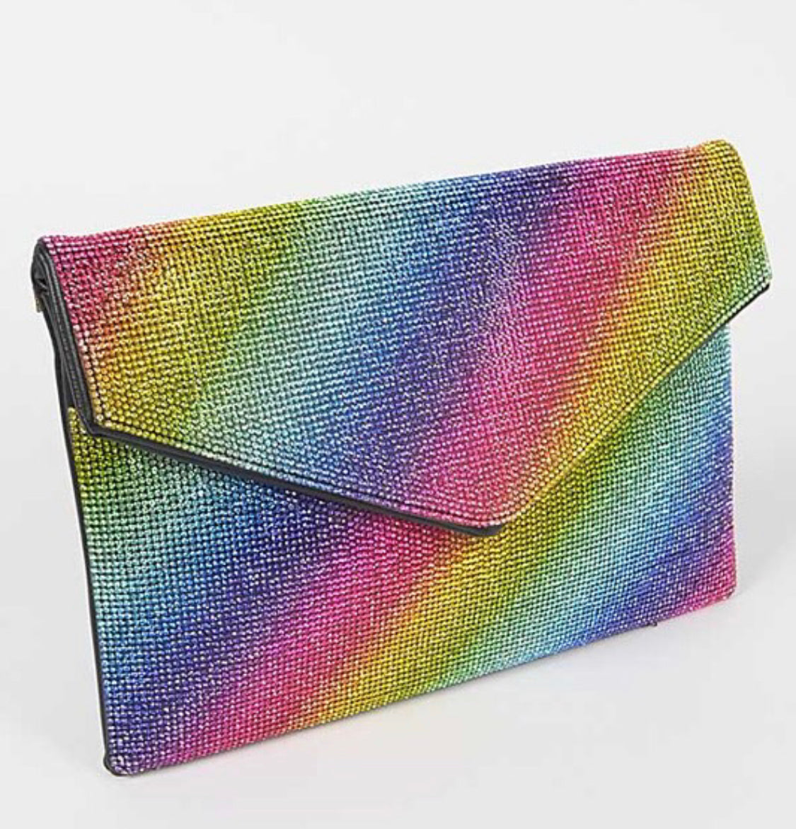 Multi Color Rhinestone Envelope Clutch
