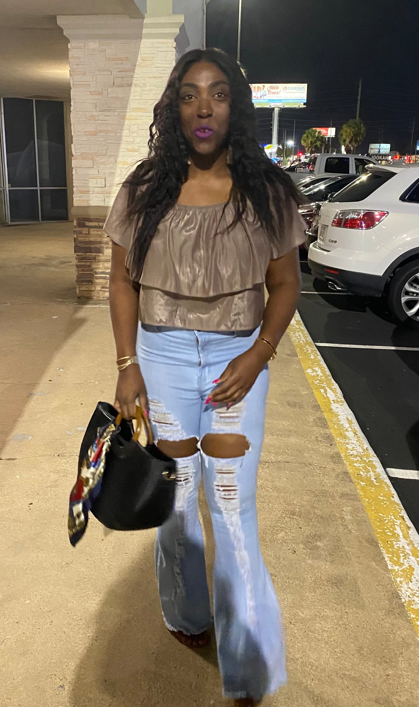 Ripped Flare High Waist Jeans