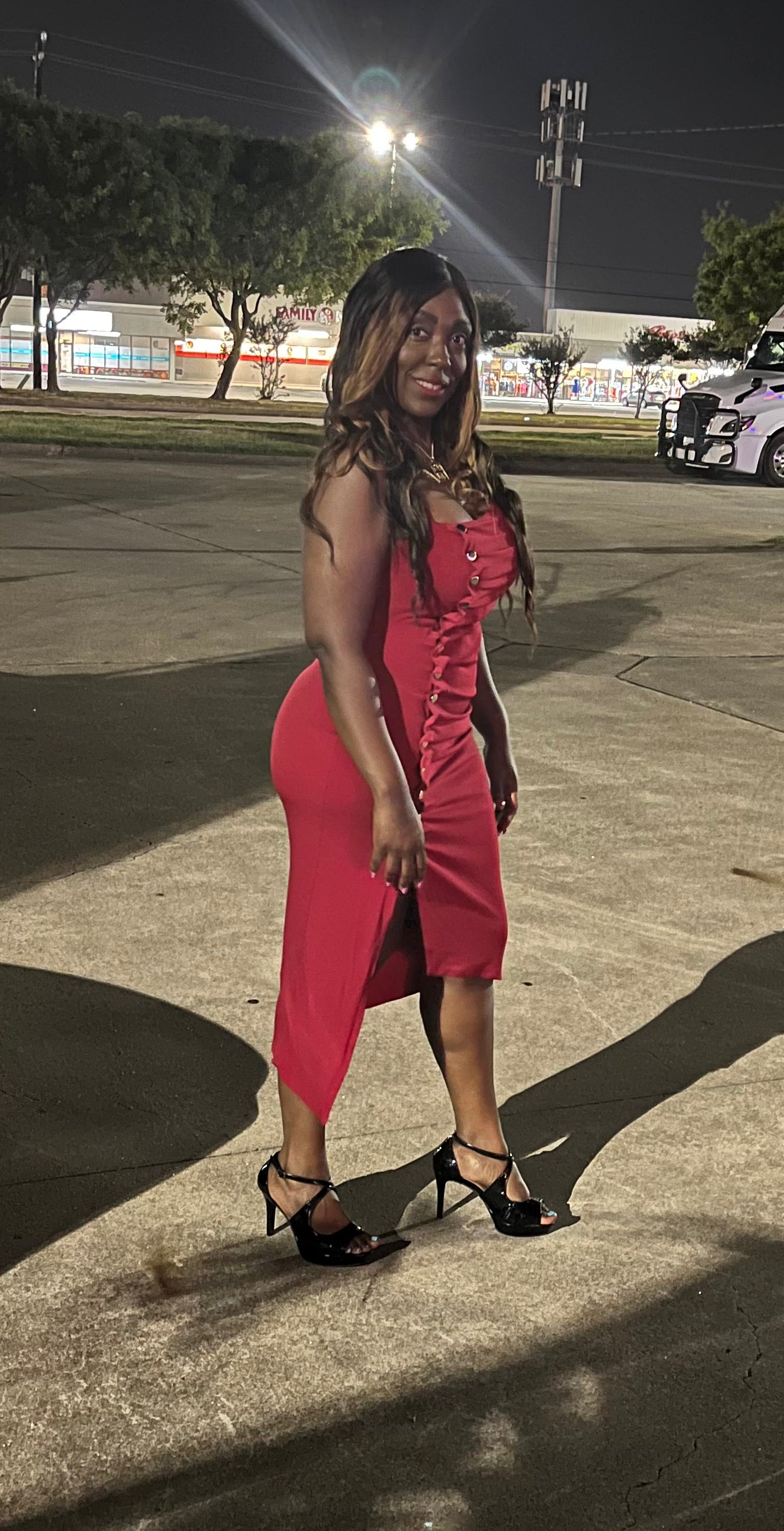 Plus Size Sleeveless Side Button Bodycon Dress